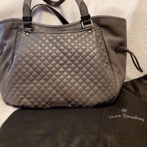 NWT Vera Bradley Gray Leather Gallatin Glenna Caryall